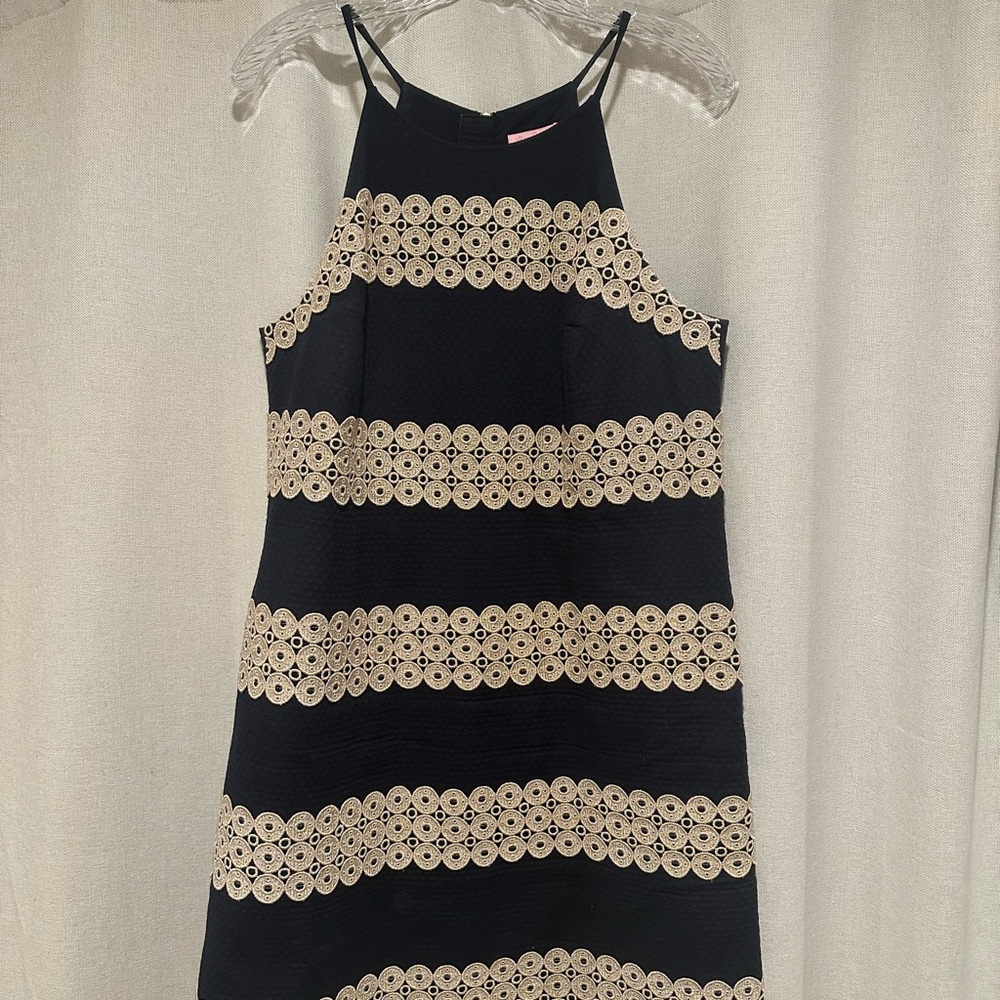 Lilly Pulitzer Navy and Gold Dress